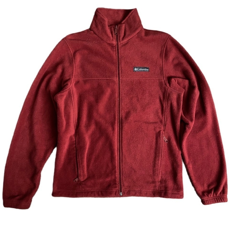 Columbia Men's Sweater Size S Deep Red Full Zip Fleece